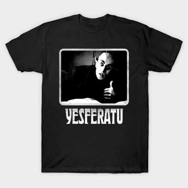 Азиатский размер Хлопковая унисекс футболка Футболка с принтом Yesferatu Nosferatu Позитивный Гот Любитель Хоррора Футболка Печать без вырезания Обычный крой