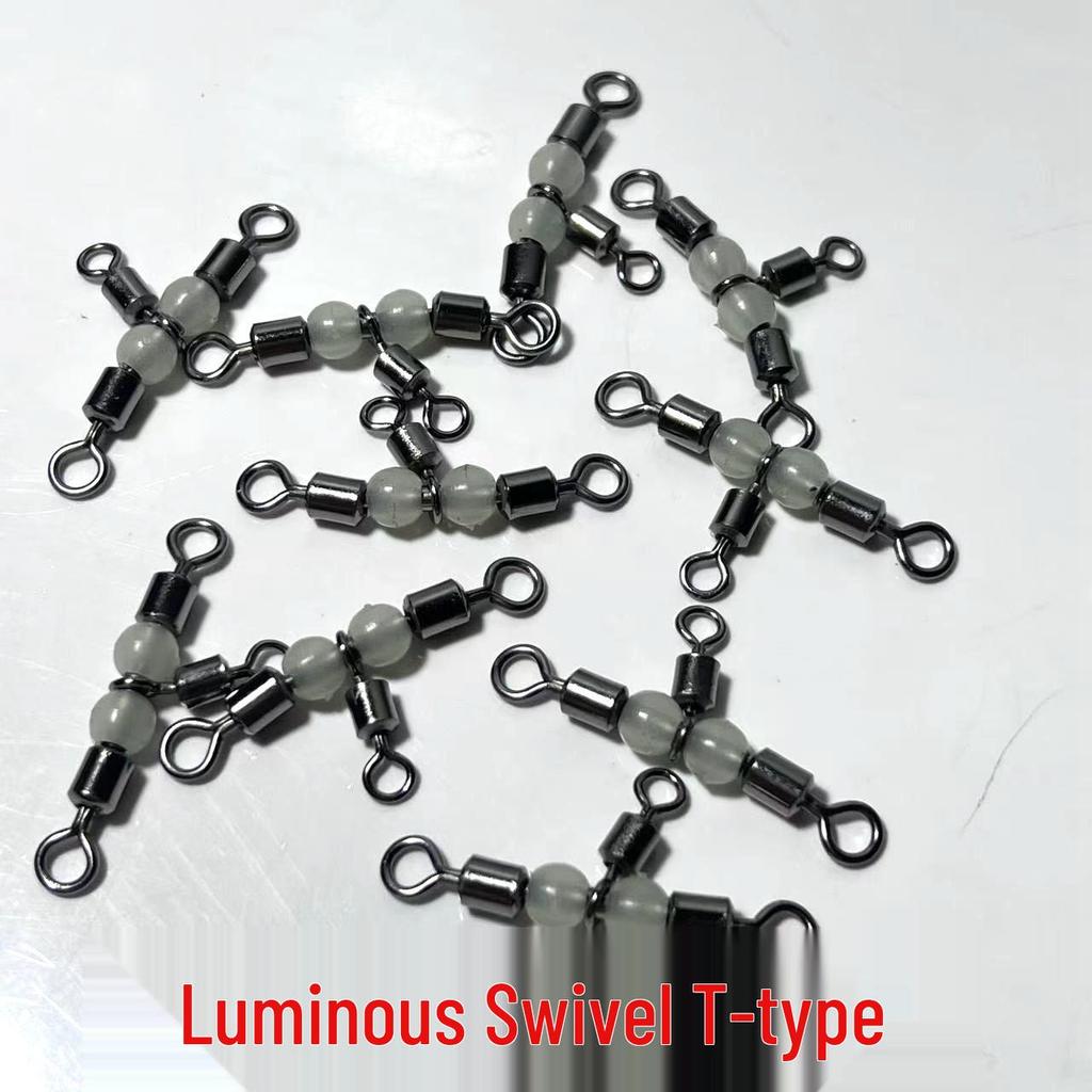 8-Figure Three-Way Swivel Fishing Connector - T-Shaped Splitter Ring