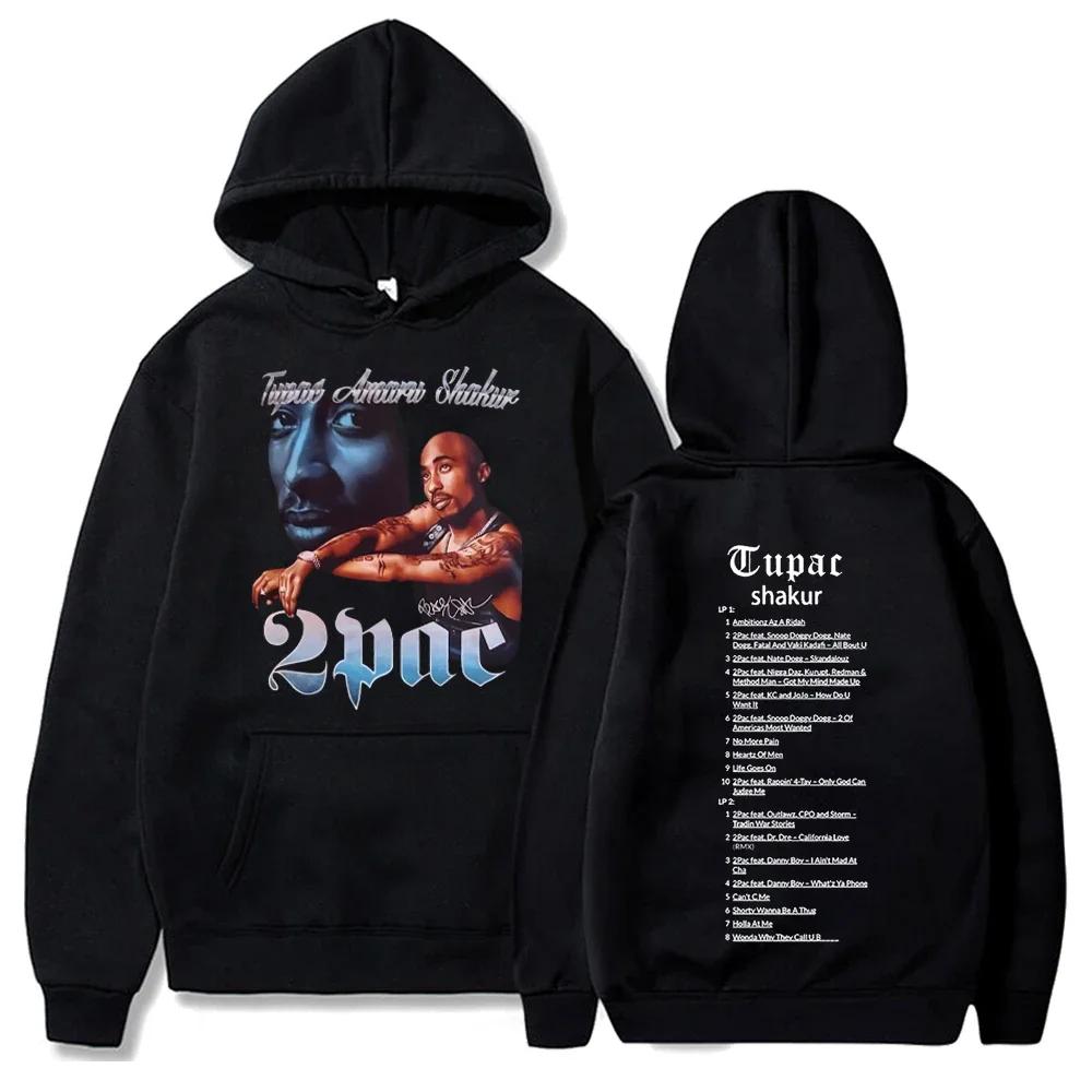 Худи в стиле рэпера Тупака 2pac для мужчин и женщин, уличная одежда в стиле хип-хоп, свитшот с принтом ShakurFour Seasons
