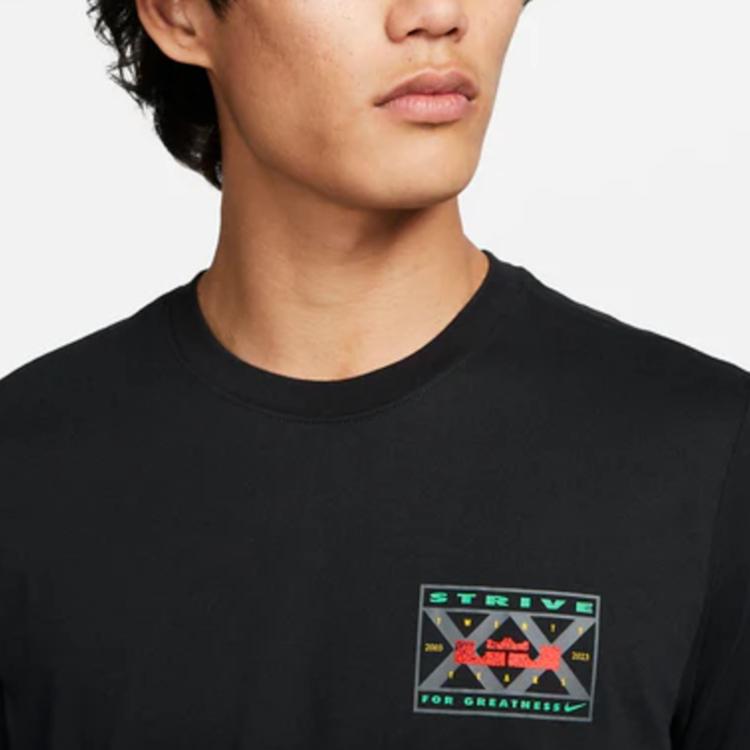 Nike Мужская футболка с круглым вырезом с логотипом Alphabet, черные FD0073-010