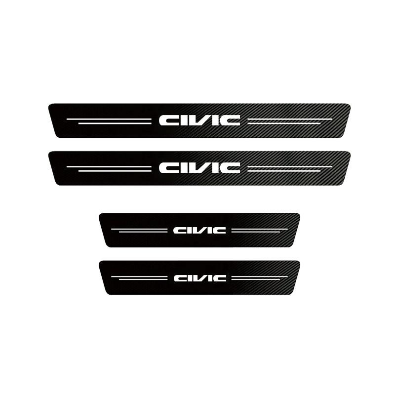 CKBSX1 5Pcs Carbon Fiber Car Door Sill Sticker Auto Threshold For Honda Civci FIT CRV Accord Jazz HRV Dio Stepwgn Prelude Insight