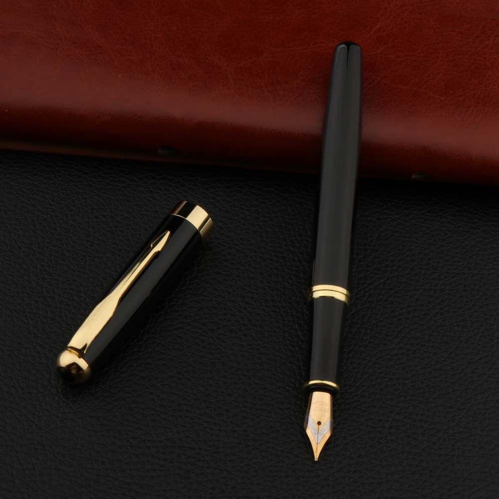 Quality Black Golden Business Student Metal Writing Pens Fountain Pen Inking Pens Signature Pen