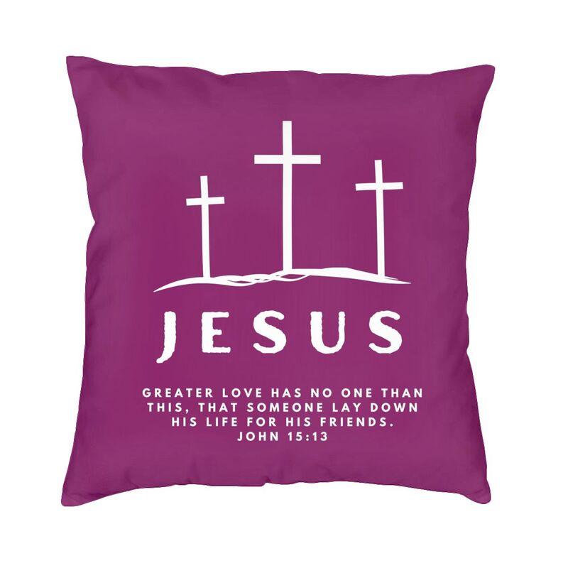 Custom Power In The Name Of Jesus Cushion Covers Velvet Christian Faith Pillow For Sofa Square Pillowcase Living Room Decoration