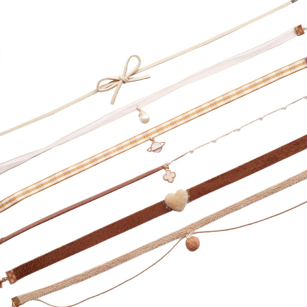 Ожерелье-чокер Harajuku Velvet Brown Four-Left Clover для женщин