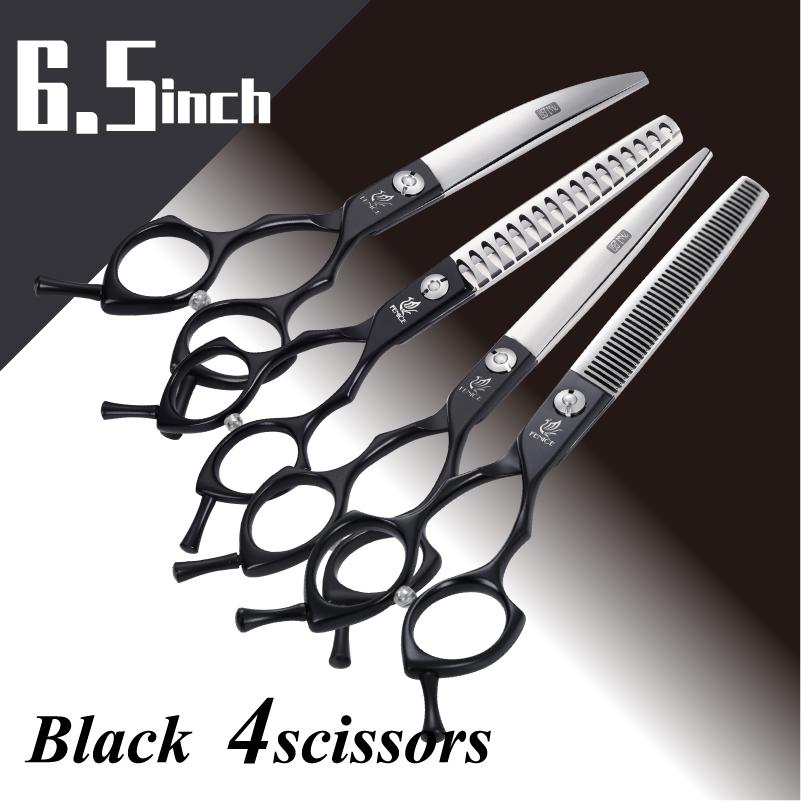 Fenice JP440C Pet Grooming Scissors Set 6.5/7 Inch Straight Curved Dog Grooming Shears Thinning Chunker for Professional Groomer