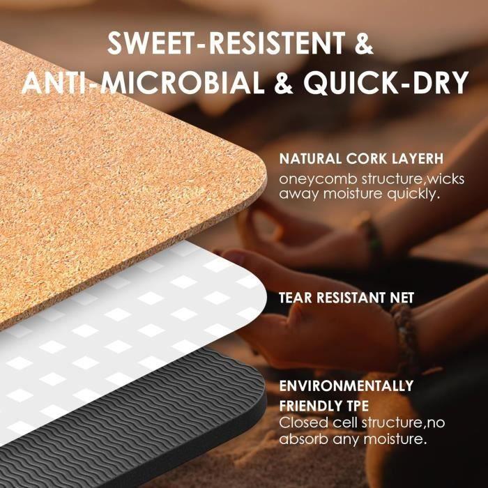 Коврик для йоги - Haninj - Натуральная пробка 100% - 4 мм - Экологичный - Антимикробный