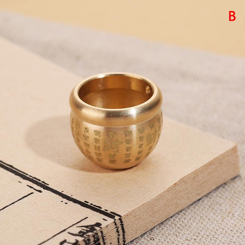 Feng Shui Lucky Fortune Wealth Brass Cornucopia Baifu Rice Cylinder Desktop Study Small Ornament Gift Home Decoration ARI