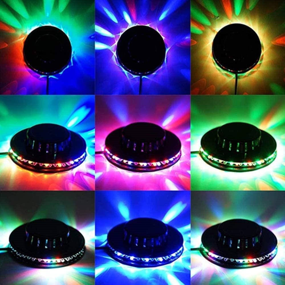 Mini UFO 48 LED Strobe Stage Light Voice Control Multicolor Rotating Disco Party Lights for Christmas Ktv Background Wall Light