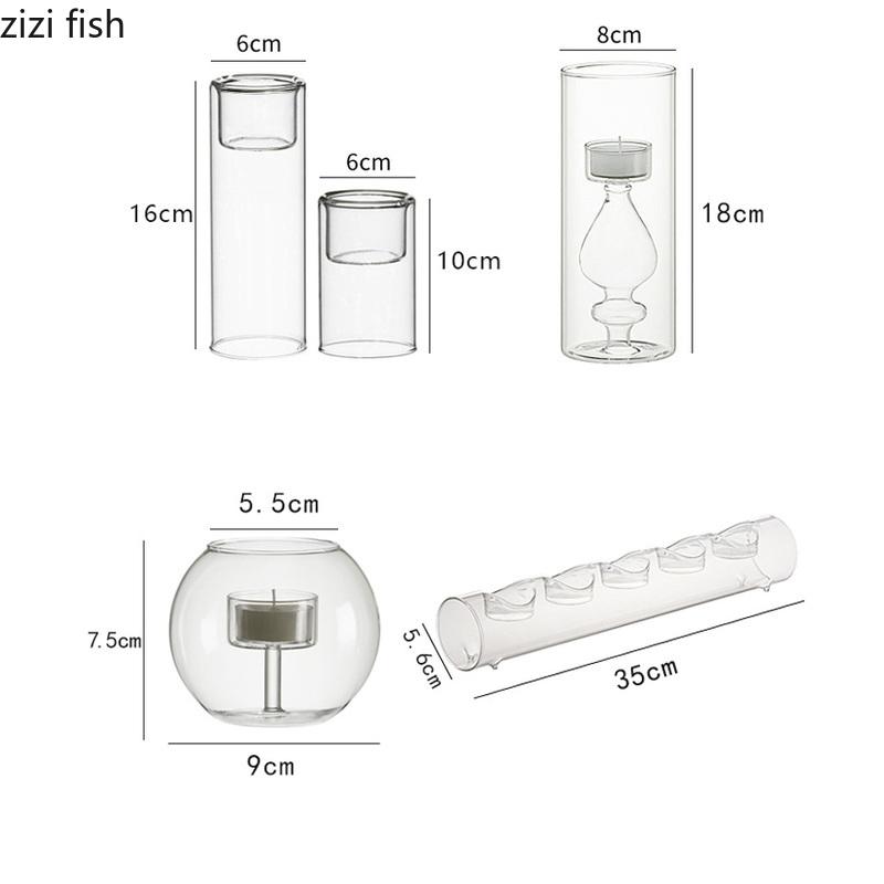 Креативный термостойкий стеклянный подсвечник для столешницы, украшение свадебного стола, подсвечник, простое украшение для ужина, аксессуары