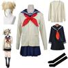 Костюм для косплея «My Hero Academy» на Хэллоуин, аниме Boku No Hero Academia Himiko Toga JK, униформа, свитер, пальто, парик, костюмы