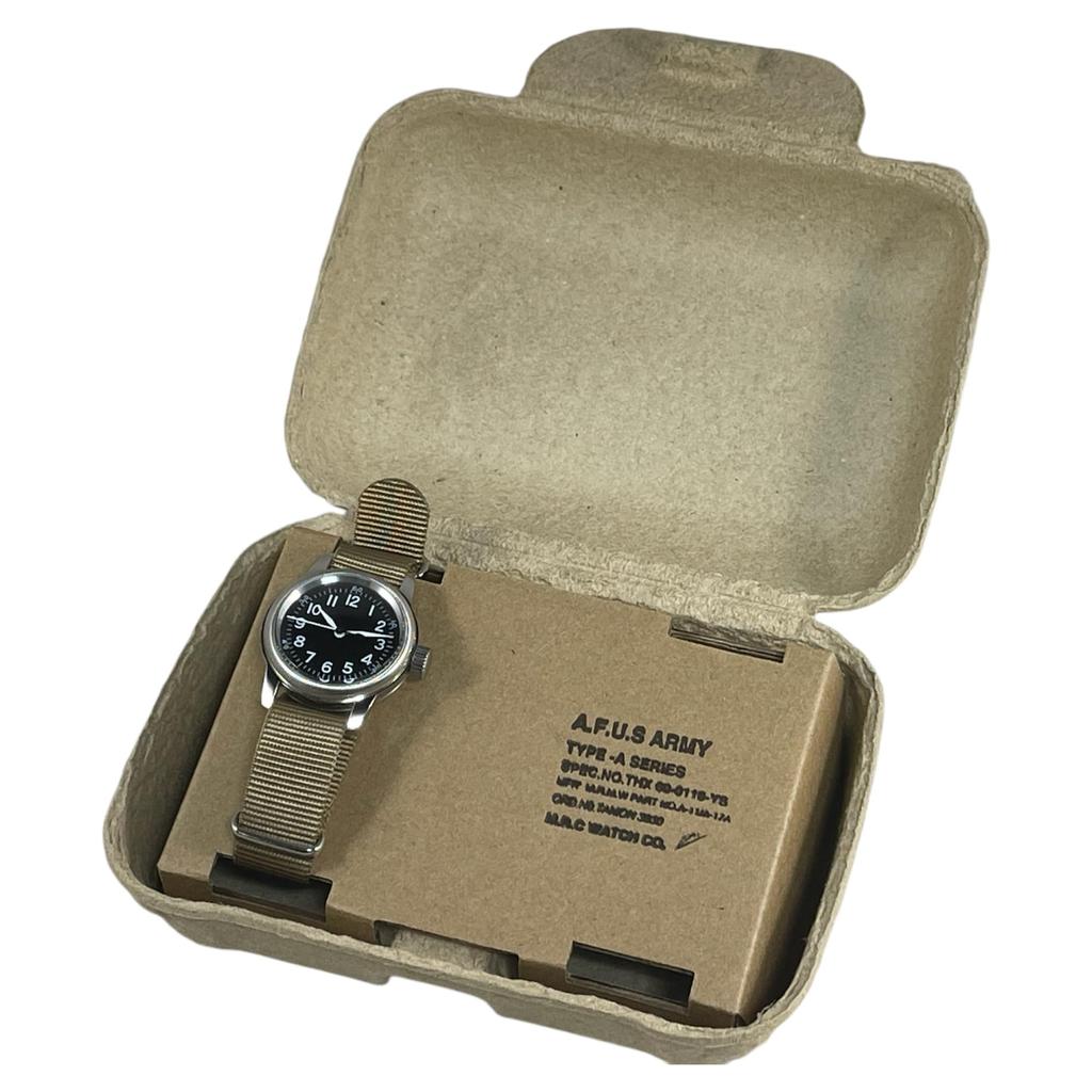 Military Watch TYPE 12H Black Dial Nylon Khaki Color NATO Strap [M.R.M.W.] Men's A-11 (desert Color)