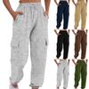 Women's Fashion Drawstring Sports Work Pants Loose Solid Color Casual Pants