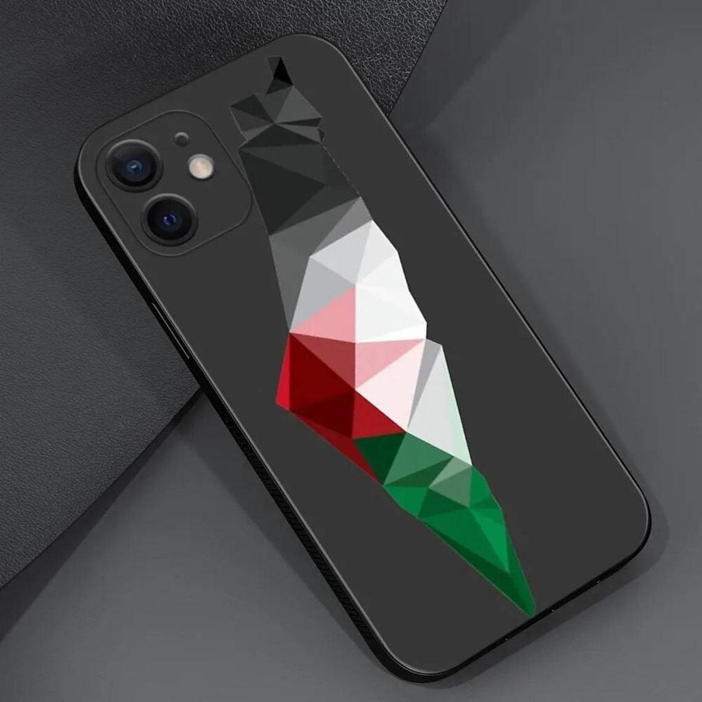 Мягкий ТПУ чехол с картой и флагом Палестины для iPhone XS XR 11 12 13 14 15 16 17 Pro Max
