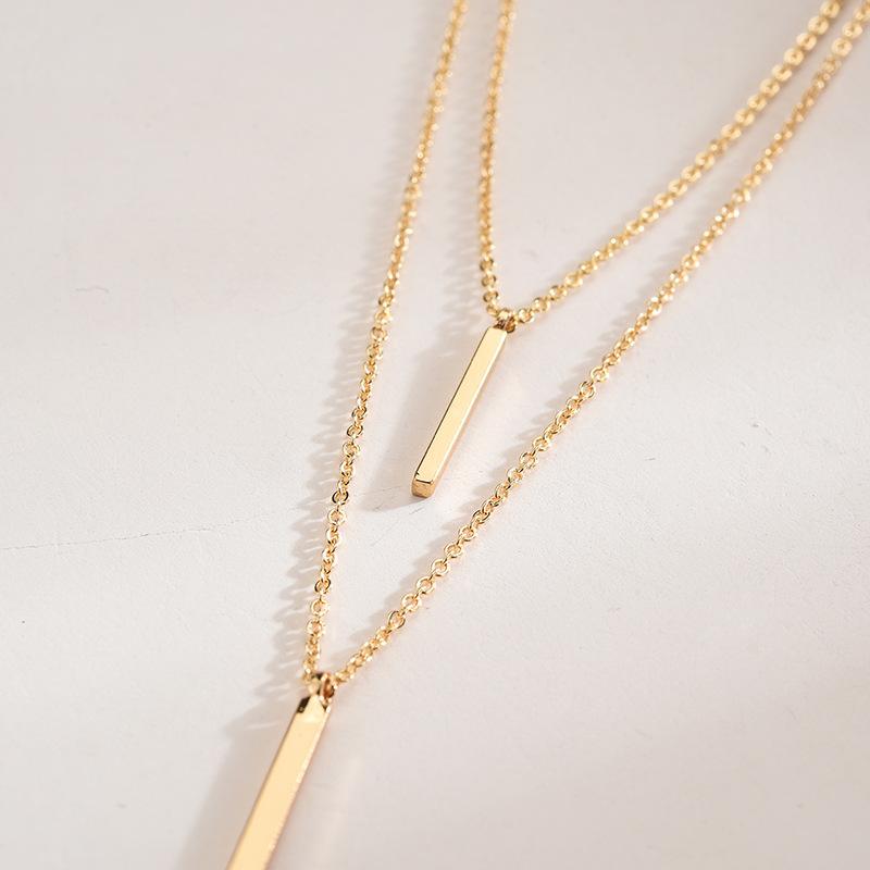 Модное квадратное длинное двойное ожерелье из стерлингового серебра 925 пробы, простая и изысканная подвеска на ключицу, женская цепочка, ювелирные украшения