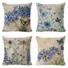 Hot Spring and Summer Butterfly Flower Series Bedroom Living Room Bay Window Decoration Linen Pillow Cover