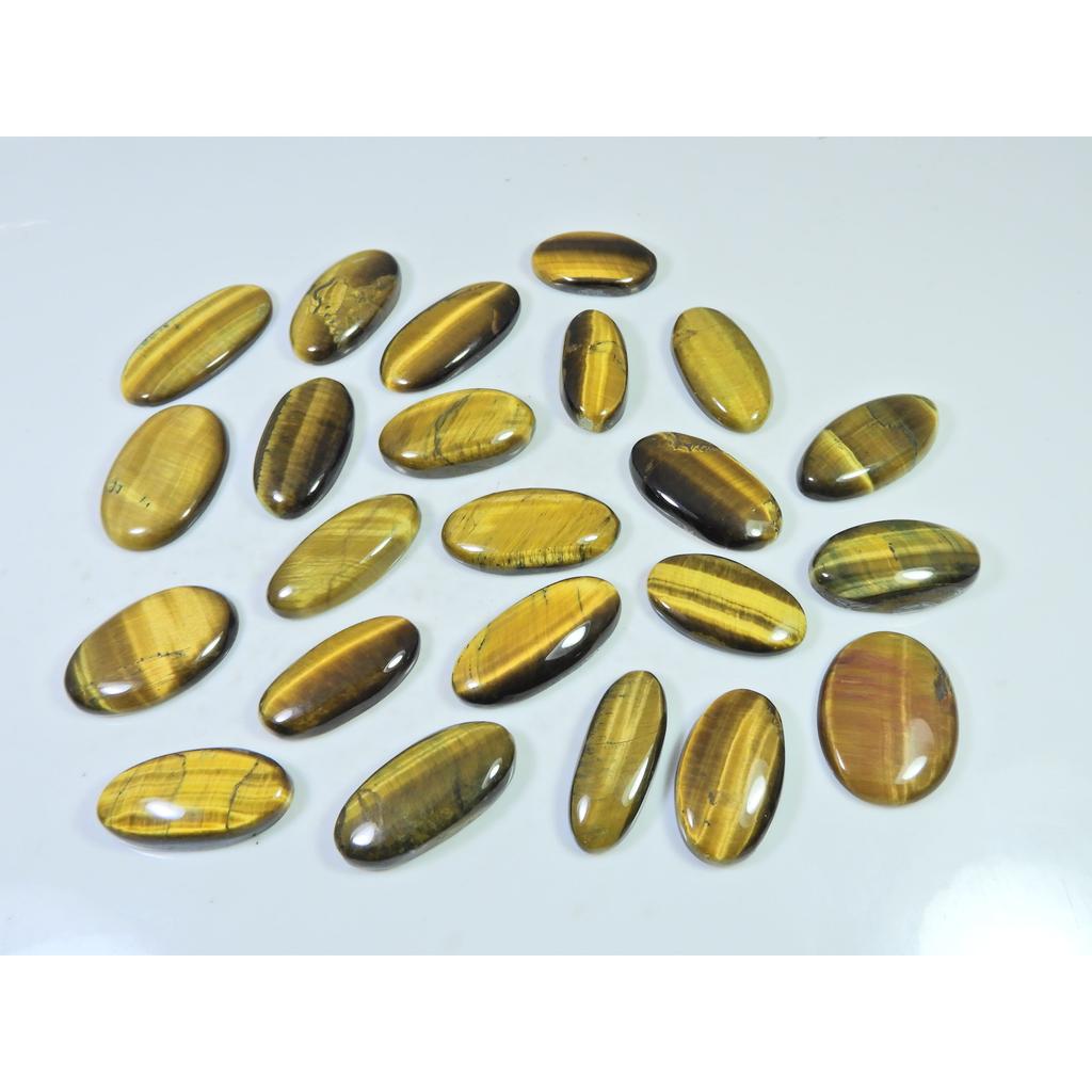 414Cts. Natural Tiger Eye Oval Cabochon Loose Gemstone 23Pcs Lot 22-30 MM C-725