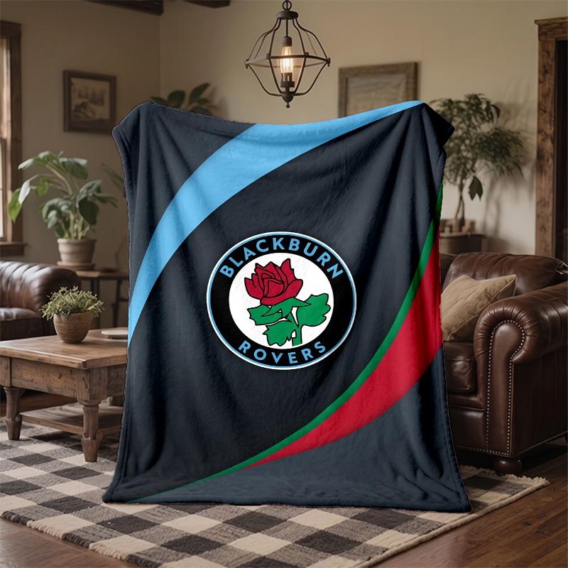 Blackburn Rovers Football Print Flannel Blanket Soft Warm Sofa Bed Throw Blanket For Home Office Bedroom