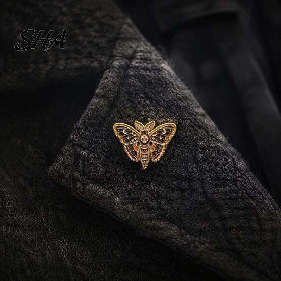 Men Women Jewelry Accessories Vintage Enamel Moth Brooch, Cartoon Insect Alloy Lapel Pin, Decorative Brooch Pin for Suit Dress Coat Scarf Artistic