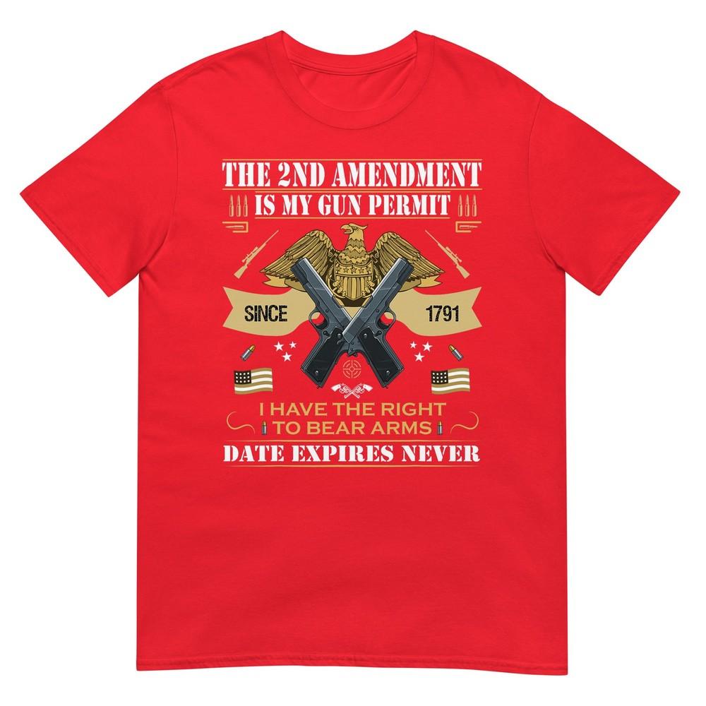 Pro Gun Second Aunisexdunisext Is My Gun Permit Usa American Flag TShirt