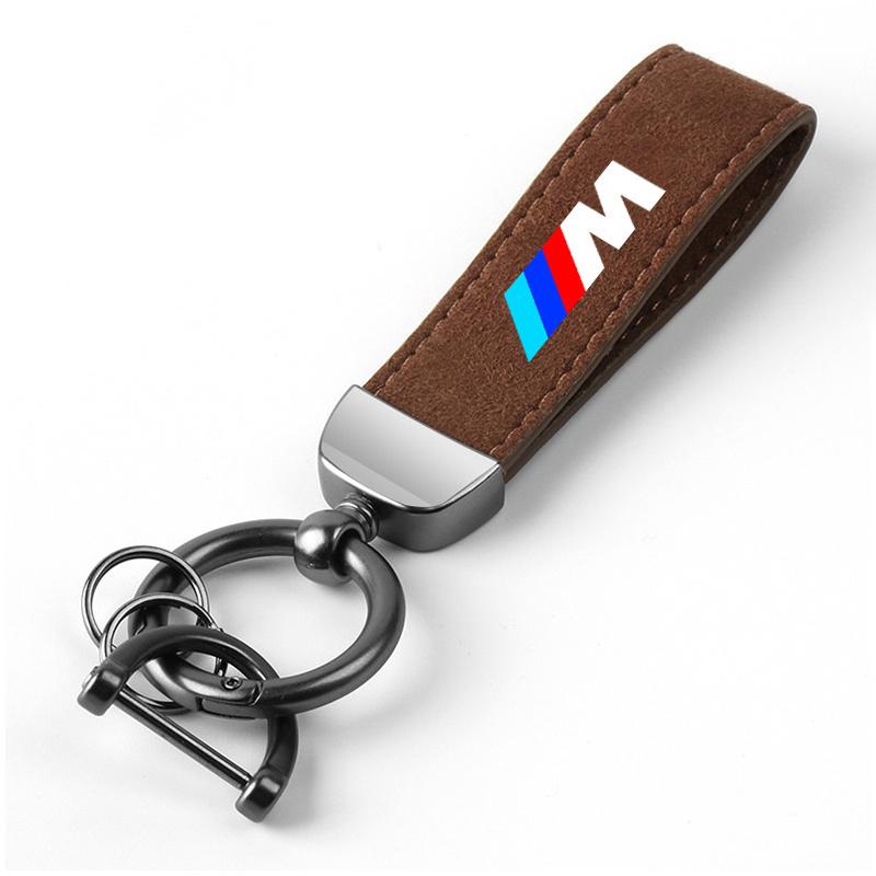 Car Suede Keychain Leather Key Chain For BMW M Power Performance M3 M5 X1 X3 X5 X6 E46 E39 Car Key Strap Waist Wallet Keyrings ysdn68