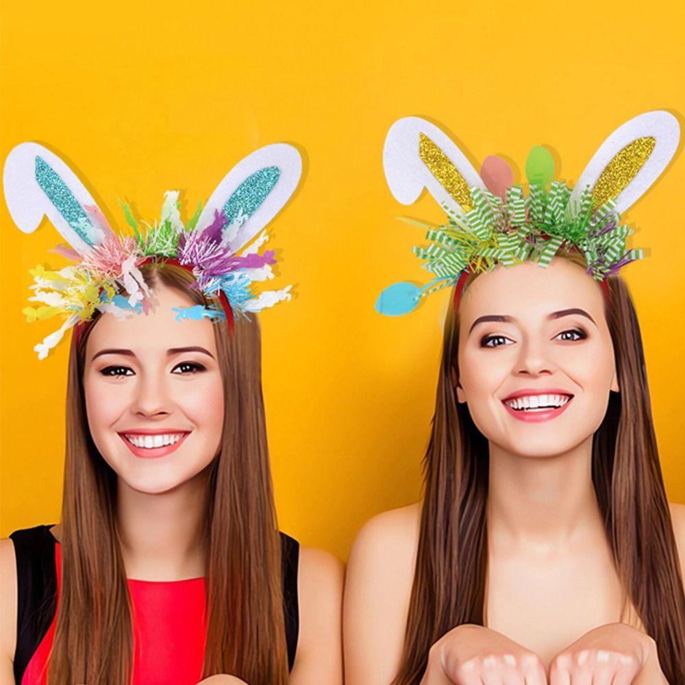 Sequin Easter Rabbit Ears Headbands Wear-resistant Cosplay Headbands  Costume Party Accessories