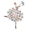 Elegant Ballet Girl Brooch Fashion Diamond-Encrusted Flower Alloy Brooch Sweater Suit Accessories Pin