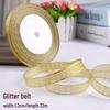 Satin Ribbon with Silver and Gold Glitter for Cake Decoration and Packaging