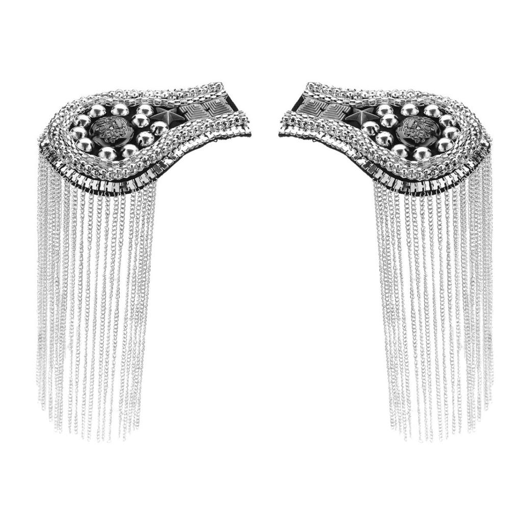 2 шт., погоны на плечо, цепочка с кисточками, эполеты в стиле панк, погоны, значок, аксессуары для униформы