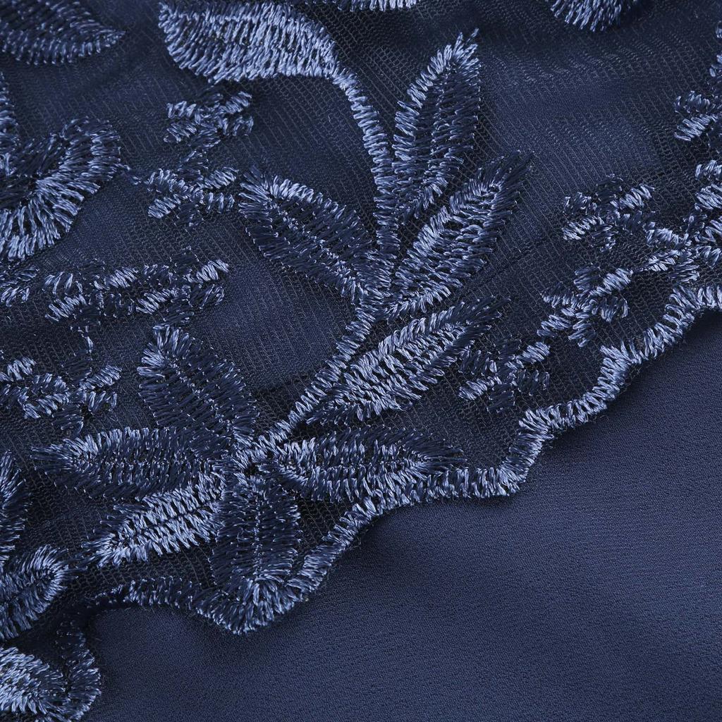 Женское повседневное модное кружевное лоскутное платье средней длины с вышивкой