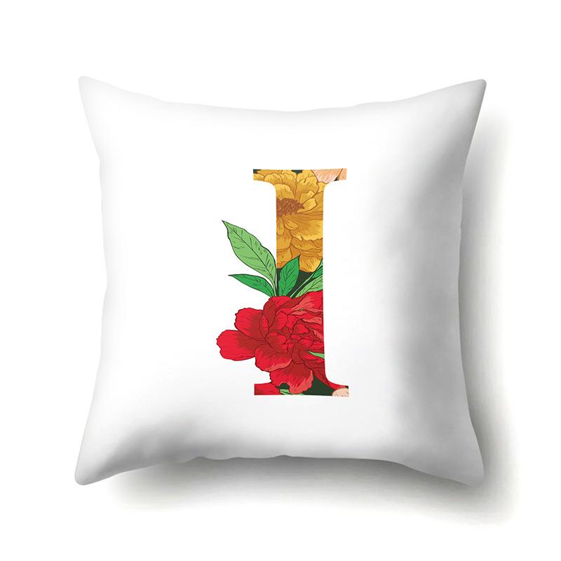 Полиэстеровая наволочка Акварельные цветы Принт для украшения автомобиля 26 английских букв Домашняя наволочка для подушки