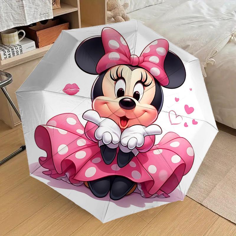 1pc Minnie Automatic Folding Umbrella, 8-Rib Durable Frame, Durable Foldable Design - Elegant Gift for Commute yy251210094