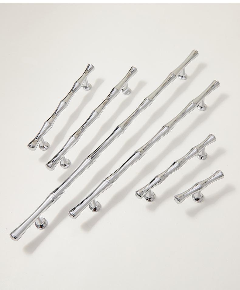 Латунная Хромированная Ручка для Шкафа Бамбук - Современная Роскошная Минималистичная Скандинавская Ручка для Ящика/Винного Шкафа