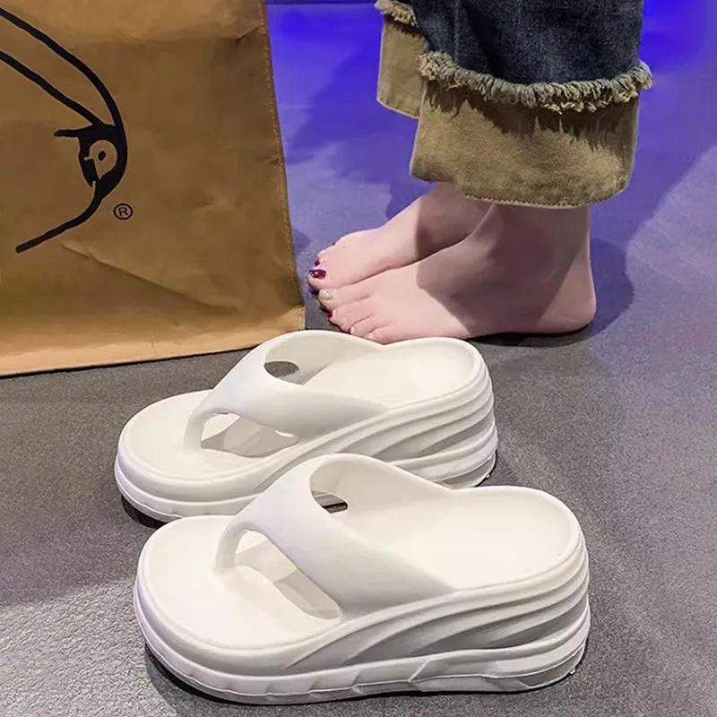 2024 Модные женские тапочки Летние тапочки Eva на танкетке Нескользящие домашние тапочки для улицы Женские сандалии Шлепанцы Pantuflas Mujer