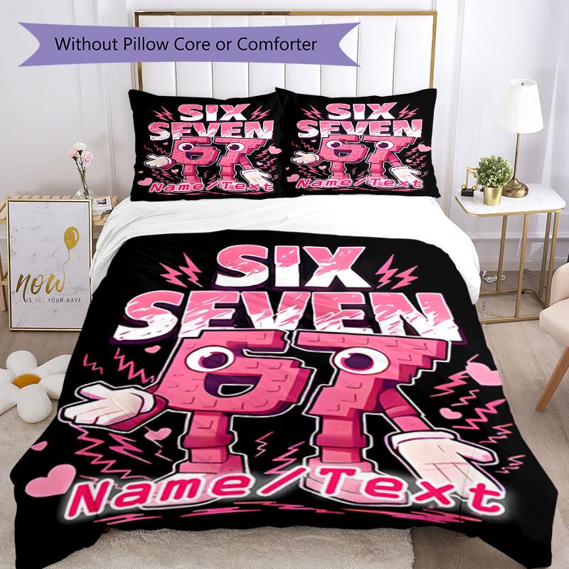 3PC Custom Name "Six Seven GT Energy" Bedding Set Printed Bedding Set Duvet Cover Closure Includes 1 Duvet Cover & 117 Pillowcases for Bedroom