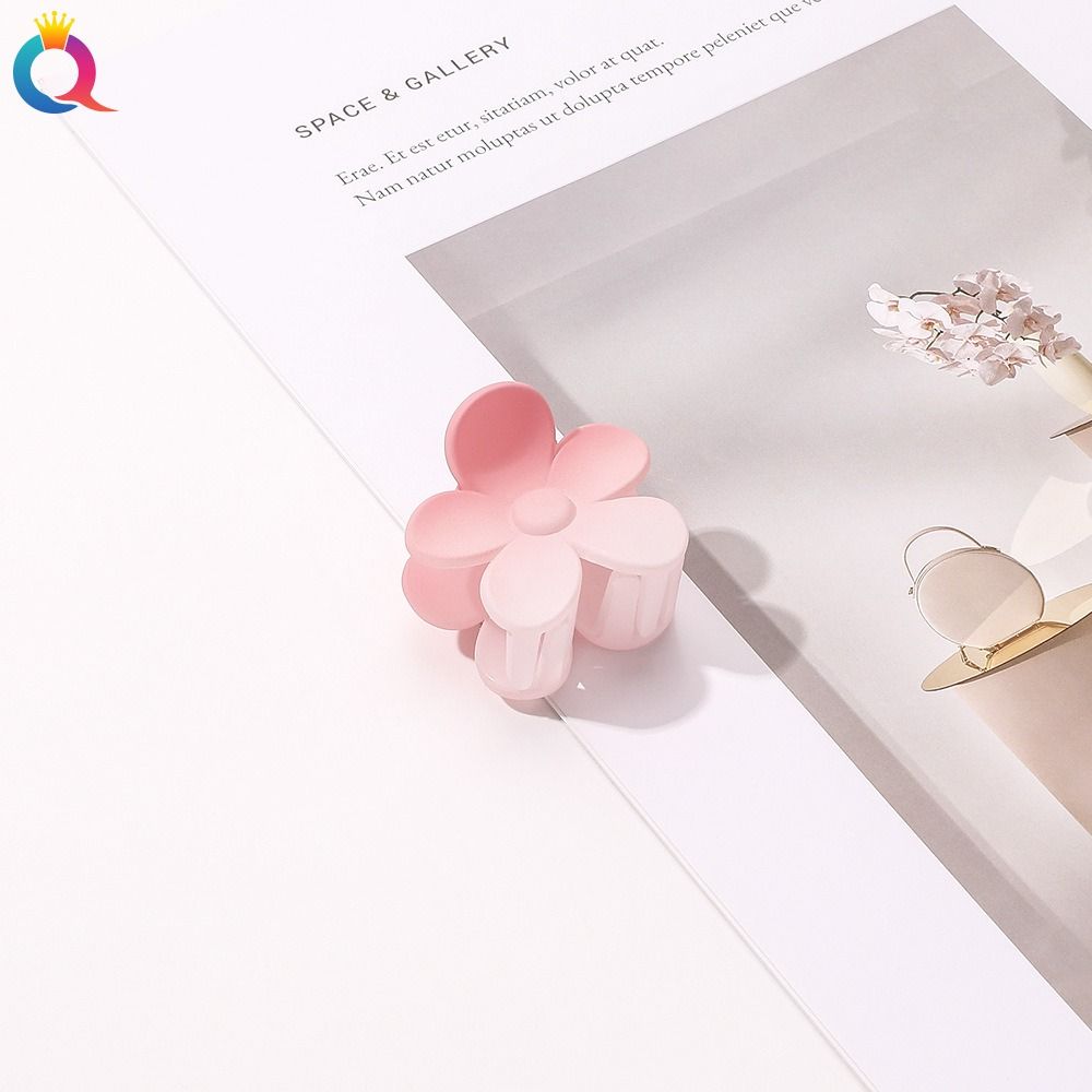 Милая заколка для волос, матовая цветная заколка с цветком, корейская заколка для волос, розовая женская заколка для волос