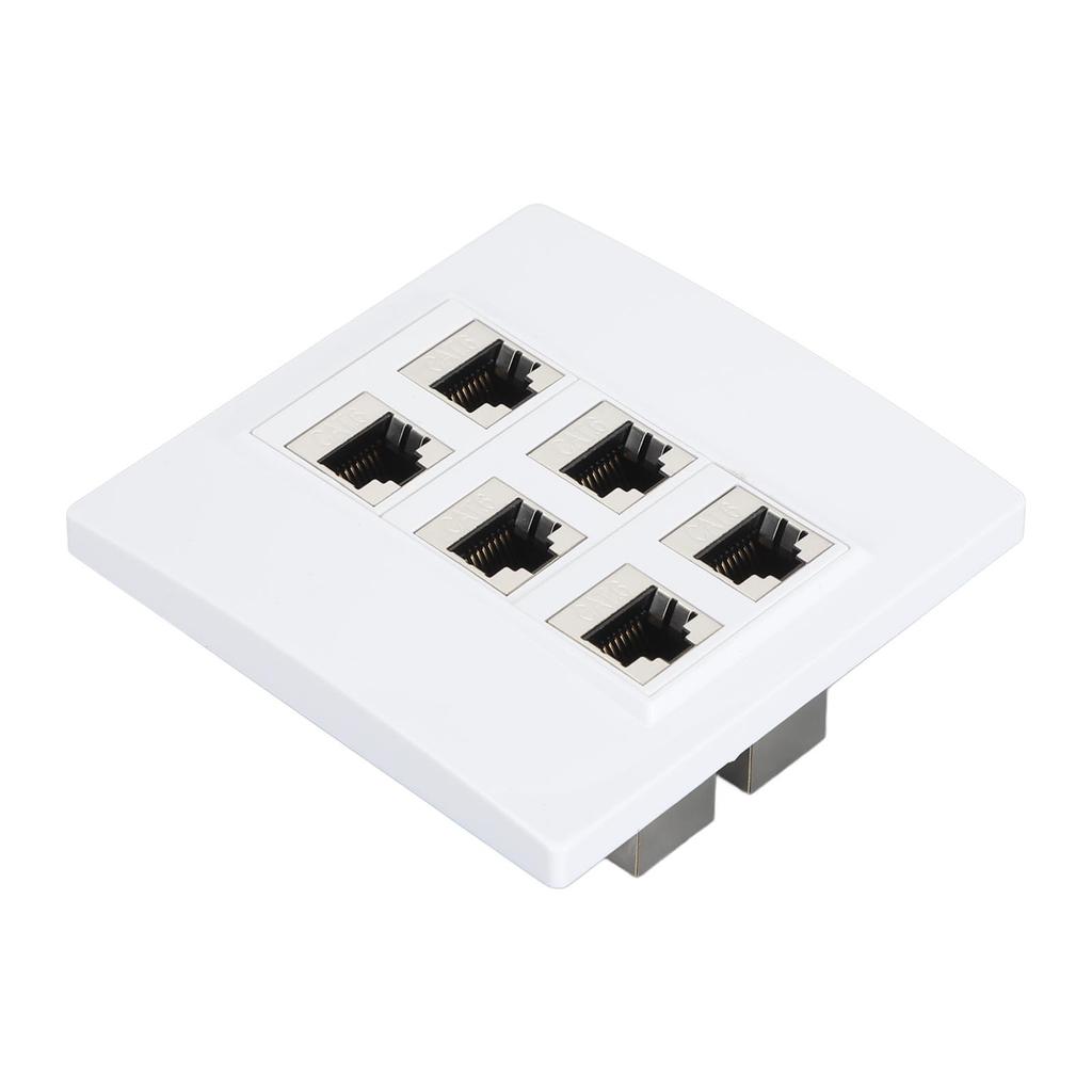 Cat 6 Ethernet Wall Plate 6 Port Female To Female Detachable Cat6 Keystone Jack Wall Plate for Work