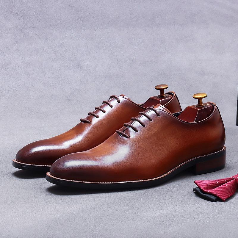 Модная мужская обувь ручной работы из натуральной кожи Оксфорды с лазерной гравировкой Деловая вечеринка Итальянская формальная 37-46 Размерный ряд Новая