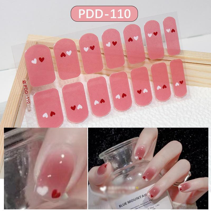 Press On Nail Stickers 1 Sheet Long Lasting Floral Pattern Self Adhesive Fake Nails for Gift Giving