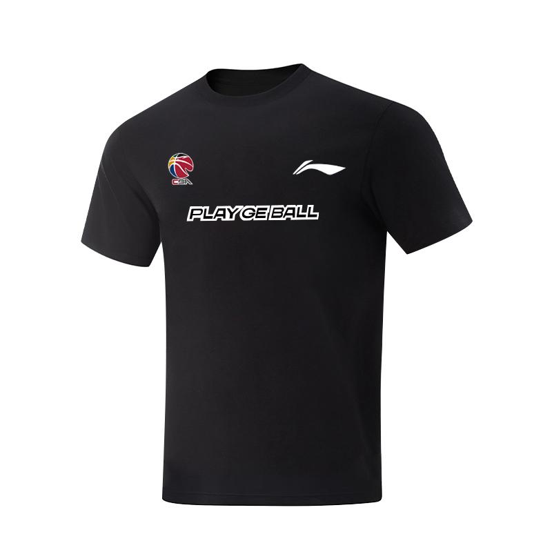 Футболки Li Ning Унисекс Черные С круглым вырезом Умеренный прямой крой AHSVE61-1