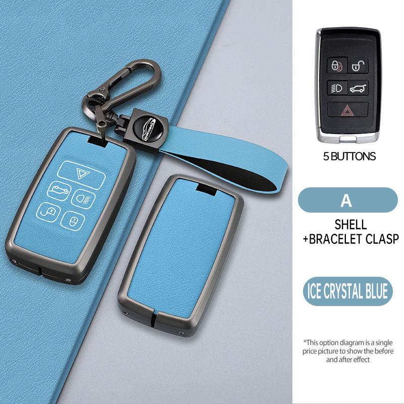 Zinc Alloy Leather Car Smart Remote Key Case Keychain Shell for Land Rover Range Rover Discovery 5 Sport 2018 2019 Accessories