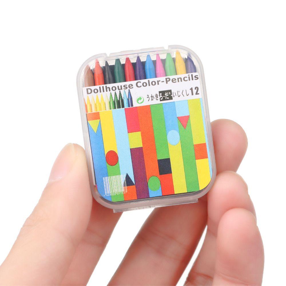 Painting Tools Dollhouse Decoration Doll Colorful Crayon Miniature Color Pencil Dolls Accessories