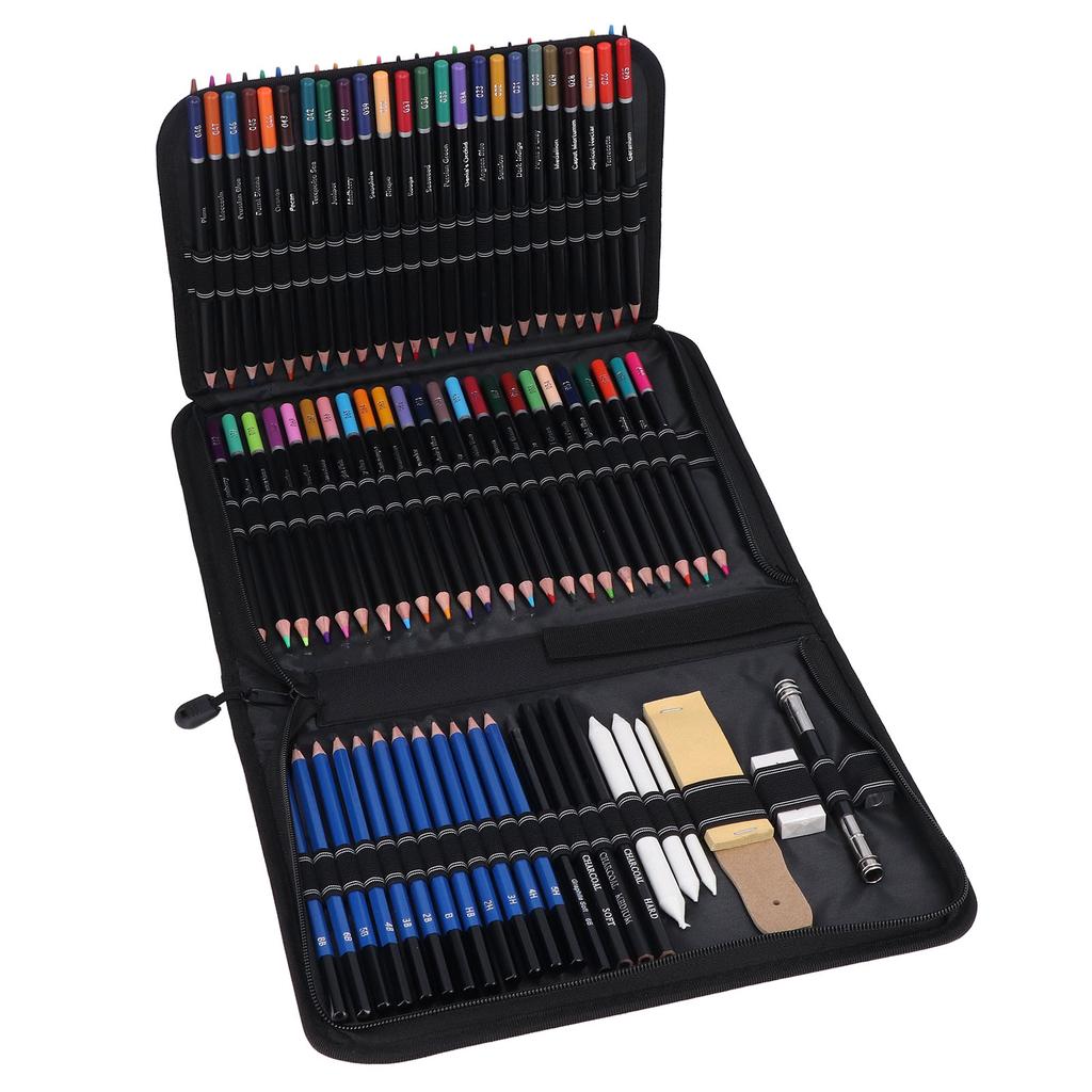 Набор из 97 цветных карандашей для рисования с альбомом для рисования формата А5, художественные принадлежности для начинающих студентов