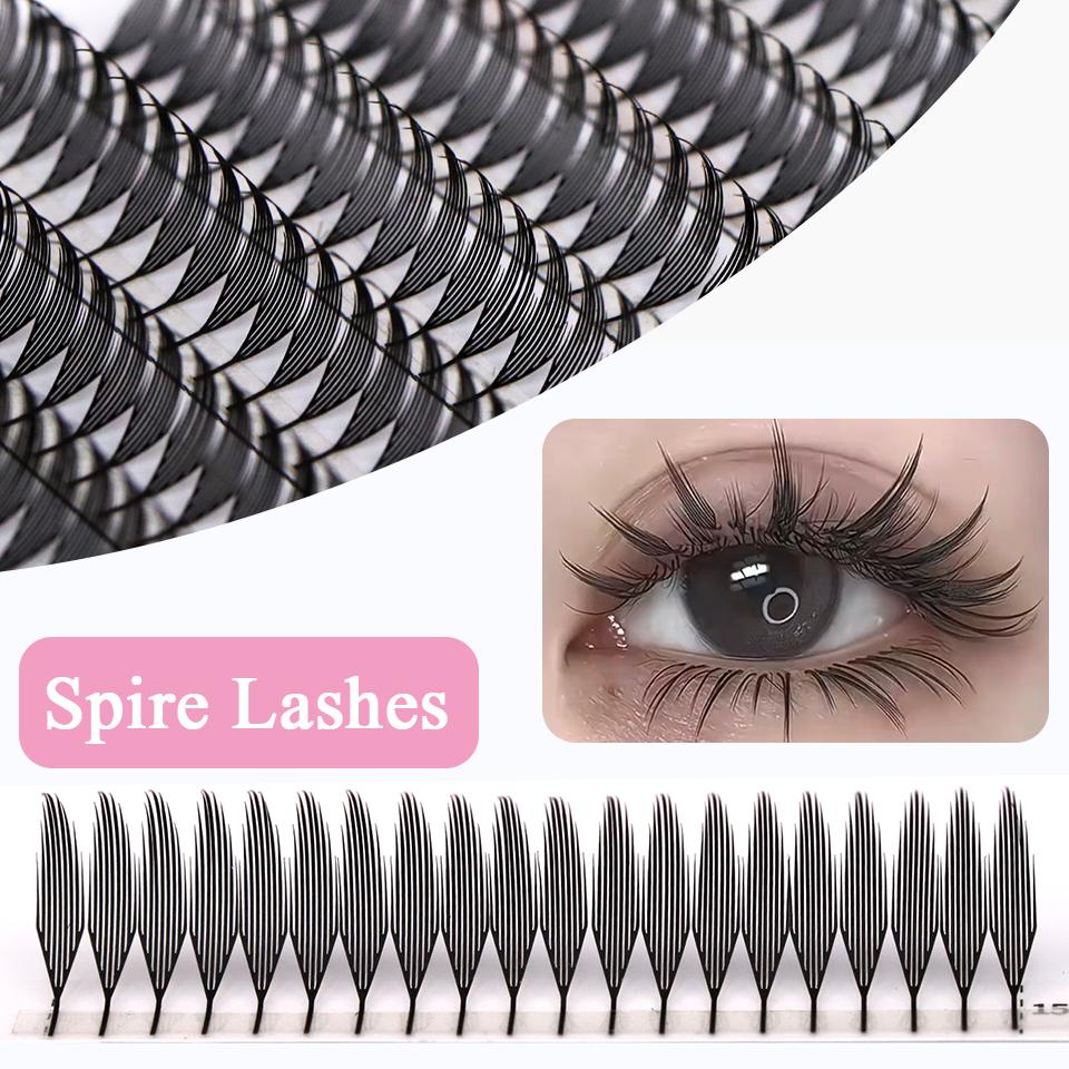 AGUUD Tinsel Comic Spire Eyelash Extension Holographic Shiny Manga False Eyelash Feather Shape Tinsel Anime Lash For Makeup Part