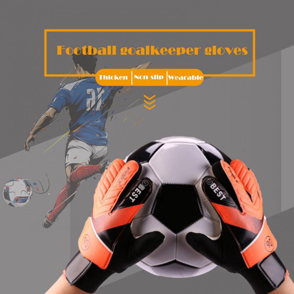 Football Goalkeeping Gloves Children's Adjustable Breathable Goalkeeper Gloves with Super Grip Finger Protection for Kids