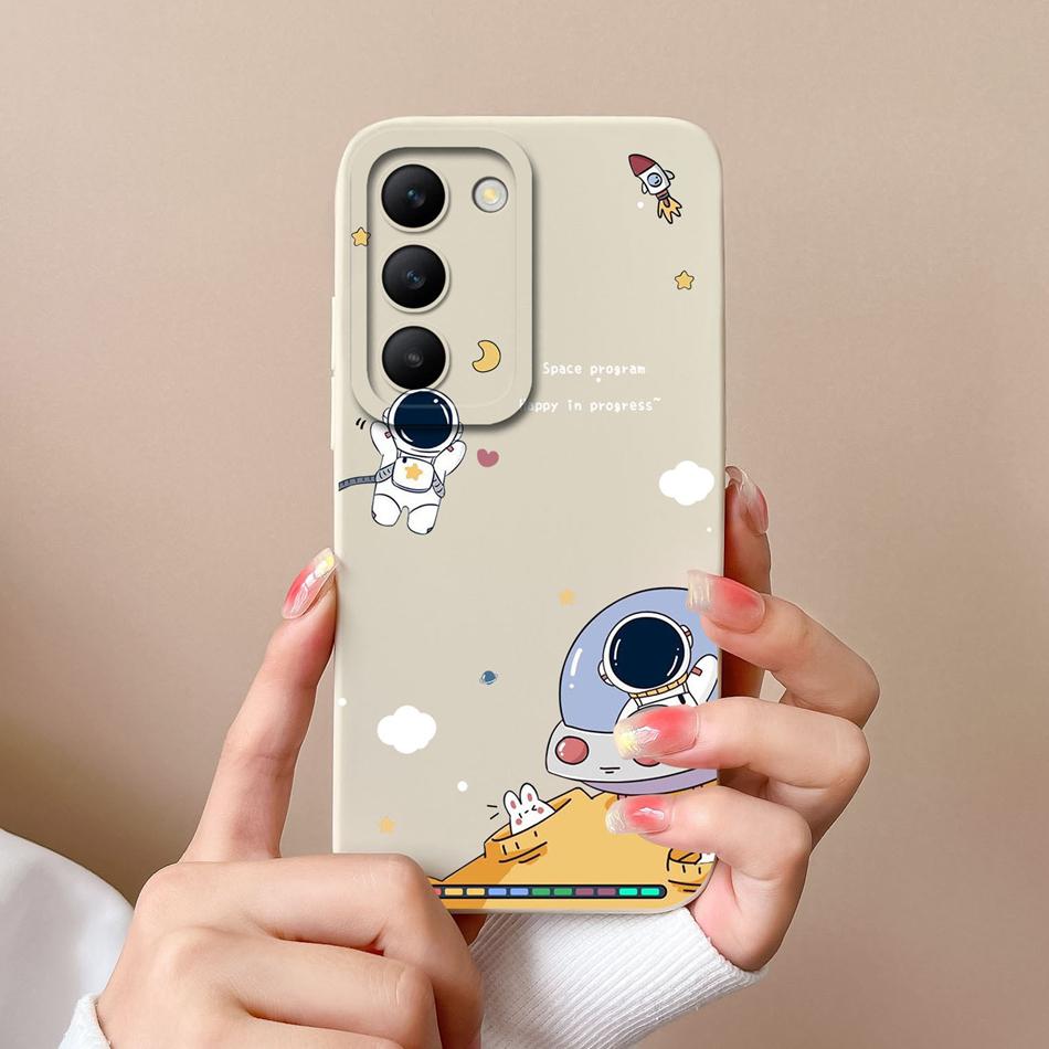 For Vivo V30 Lite V30E V30SE Phone Case Cool Bear Full Coverage Anti Drop Bumper For Vivo V30Lite V30 SE Liquid Silicone Fundas