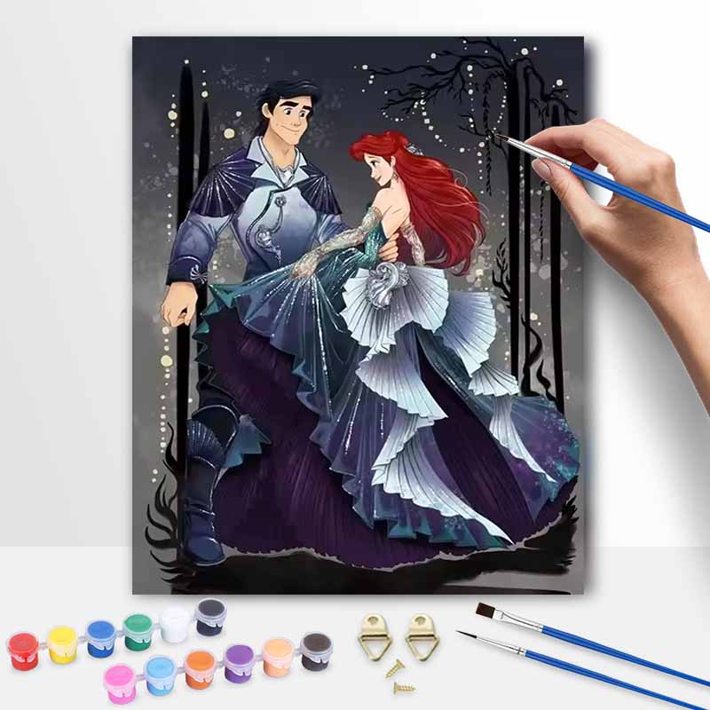 Disney Ариэль Эрик Набор для рисования по номерам Холст с рисунком по номерам DIY Картина Декор для дома Романтическая Любовь Свадебная Пара Арт Поделки Декор стен Подарок