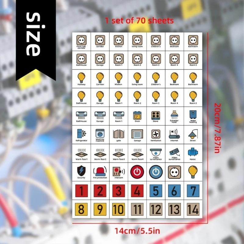 Самоклеящиеся наклейки для электрических панелей, этикетки, настраиваемые для точной маркировки цепей, идентификация электрических панелей