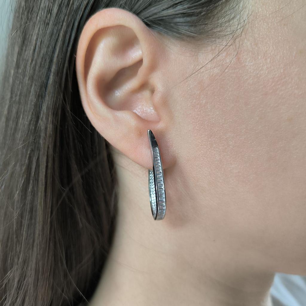 Серебряные серьги с фианитами (2192008)