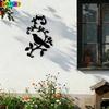 Современная металлическая настенная скульптура 'Птица и Лоза' Статуя из атмосферостойкого железа для декора садового забора
