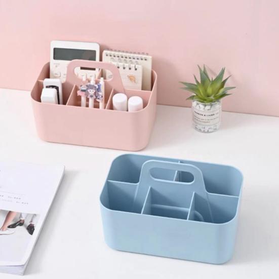 Yousheng Stackable Desk Organizer Storage Box with Handle Large Capacity Multiple Compartments Pencil Holder Caddy Organizer